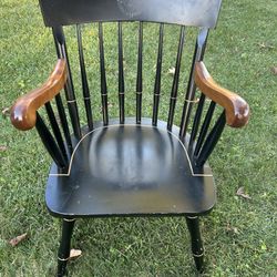 Vintage Black Lacquered Nichols & Stone Windsor Armchair/Captain's Chair - Columbia University