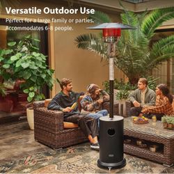 Brand 🆕 No 📦 55,000BTU Propane Patio Heater with Round Table&Stainless Steel Burner,Outdoor Heater with Wheels,Ideal For Large Patios,Gardens,Outdoo