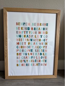 Framed Inspirational Wall Art – Modern Affirmation Print (Like New)