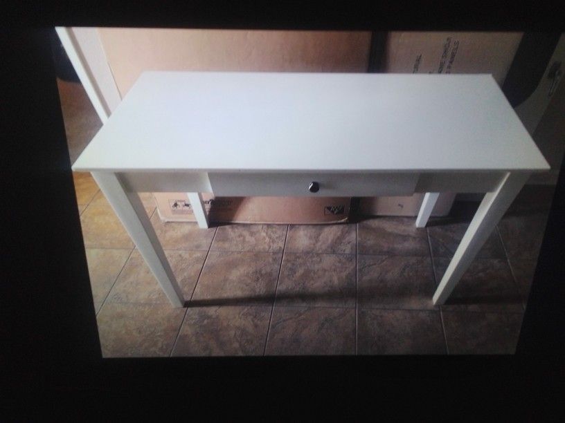 New International Concepts 48" Desk With Drawer Solid Hardwood Beach White