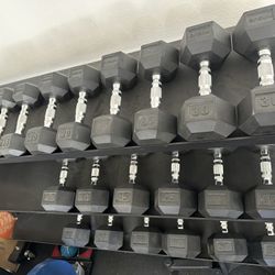 Rogue Hex Dumbbell Sets And 3 Tier Universal Storage 2.0