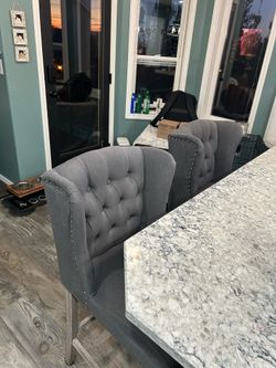 2 High back fabric bar Stools