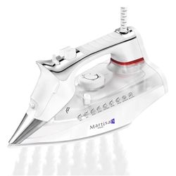 1800W Steam Iron, Nano Ceramic, SteamBurst, Auto-Off, Fast Heat, Anti-Drip/Calc 