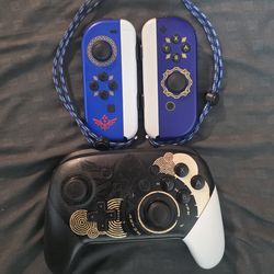 Nintendo Switch Pro controller zelda edition and Joycon Zelda Edition