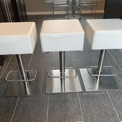 White Counter Stools - Adjustable height
