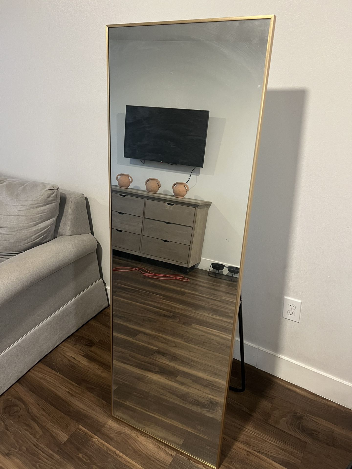 Gold-Framed Full Body Mirror