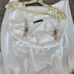 Zara White Silk dress 