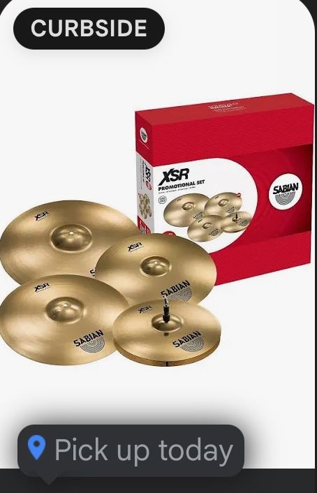 Sabian Xsr Cymbals 14 In Hi Hat, 16 In Crash, 20 In Ride