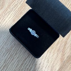 CHARRIOL Diamonds Round Cut 18k White Gold Double Cable Band Ring — Size 7