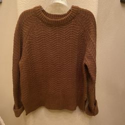 H&M Brown Wool Blend Knit Sweater Size Medium