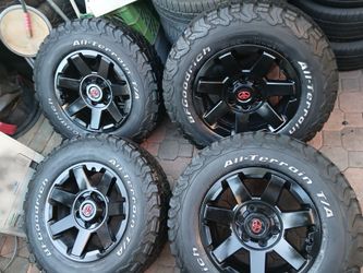 JUEGO DE RRINES PARA TROCAS TOYOTA TACOMA TUNDRA SECOYA 4RUNER YANTAS BFGOODRICH SEMINUEBAS MEDIDA 17