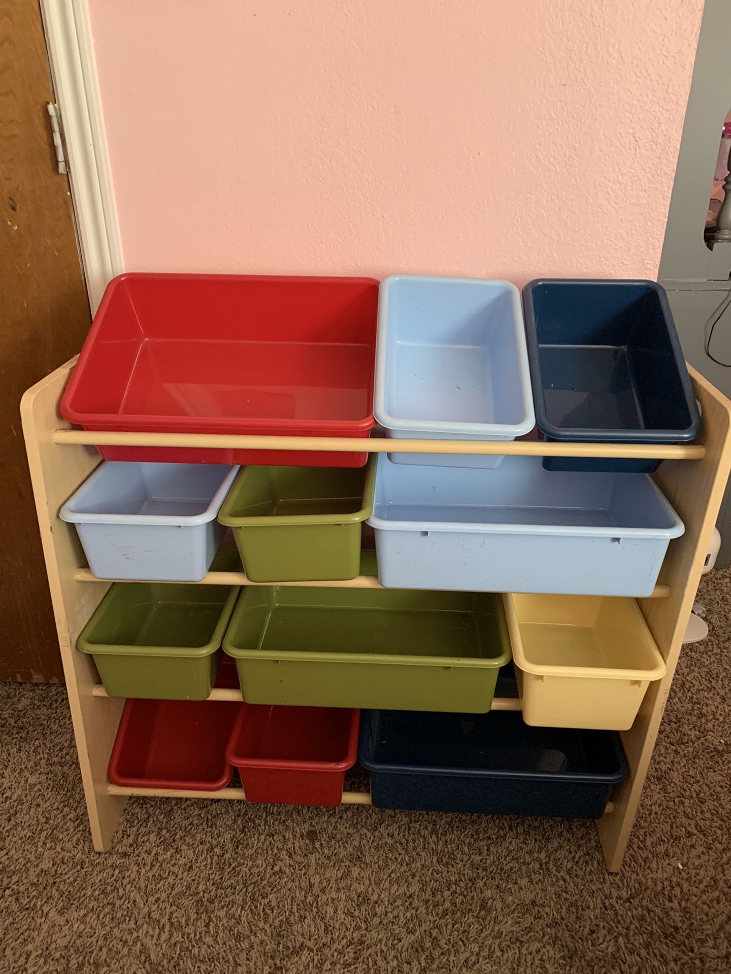 Toy storage bin organizer