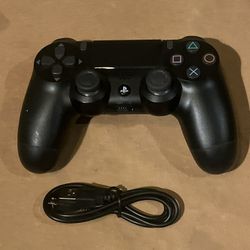Sony PlayStation 4 PS4 DualShock 4 Wireless Controller Black CUH-ZCT2U w/Cable