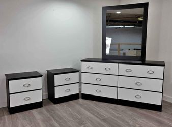 Dresser with Mirror and 2 Nightstands ⚜️ Cómoda con Espejo y Gavetero 🚚