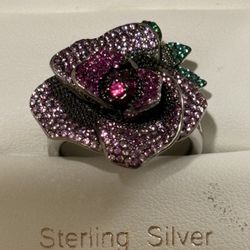 Sterling silver rose ring