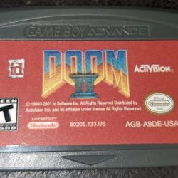 Doom 2 GBA Gameboy Advance Game Cartridge