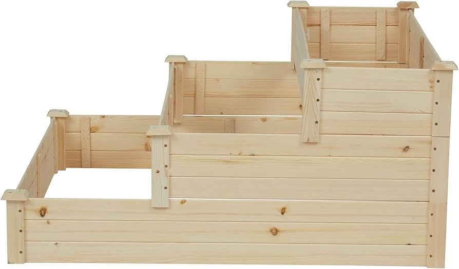 LUE BONA Raised Garden Bed, Elevated Wood Planter Box Stand  2-in-1 Raised Garden Bed, Wooden Elevated Garden Planter, Planting Container for Vegetables, Herbs Outdoor