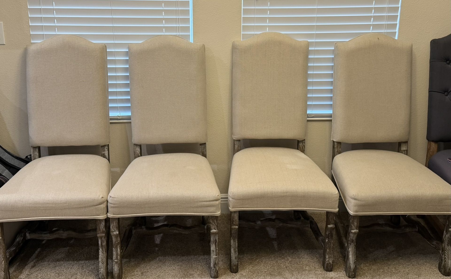 Four cream Dining Room Chairs