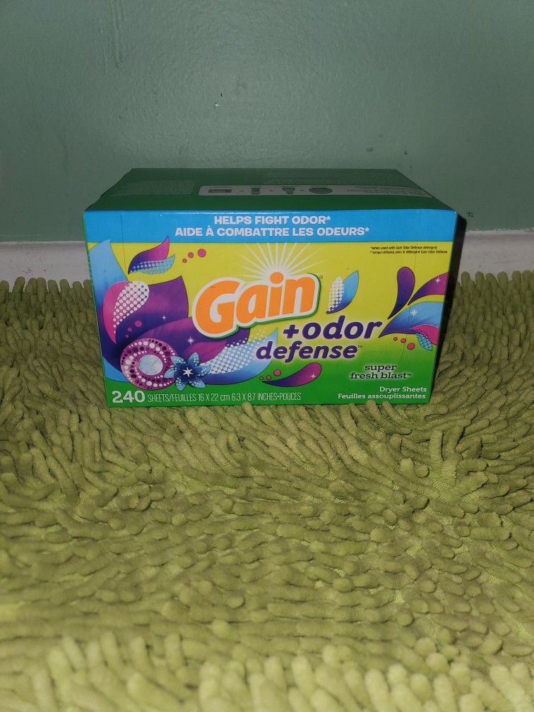 Gain + Odor Defense Super Fresh Blast 240 Dryer Sheets 