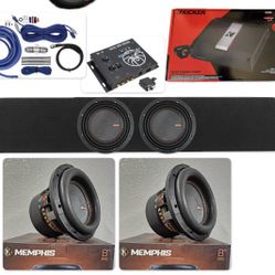 NEW FULL BASS PACKAGE MEMPHIS MOJO 8” Installed Fit Silverado SIERRA F150 