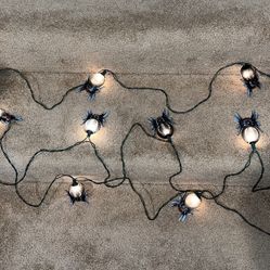 Vintage Spider 10 Halloween Blow Mold Party Light Strings