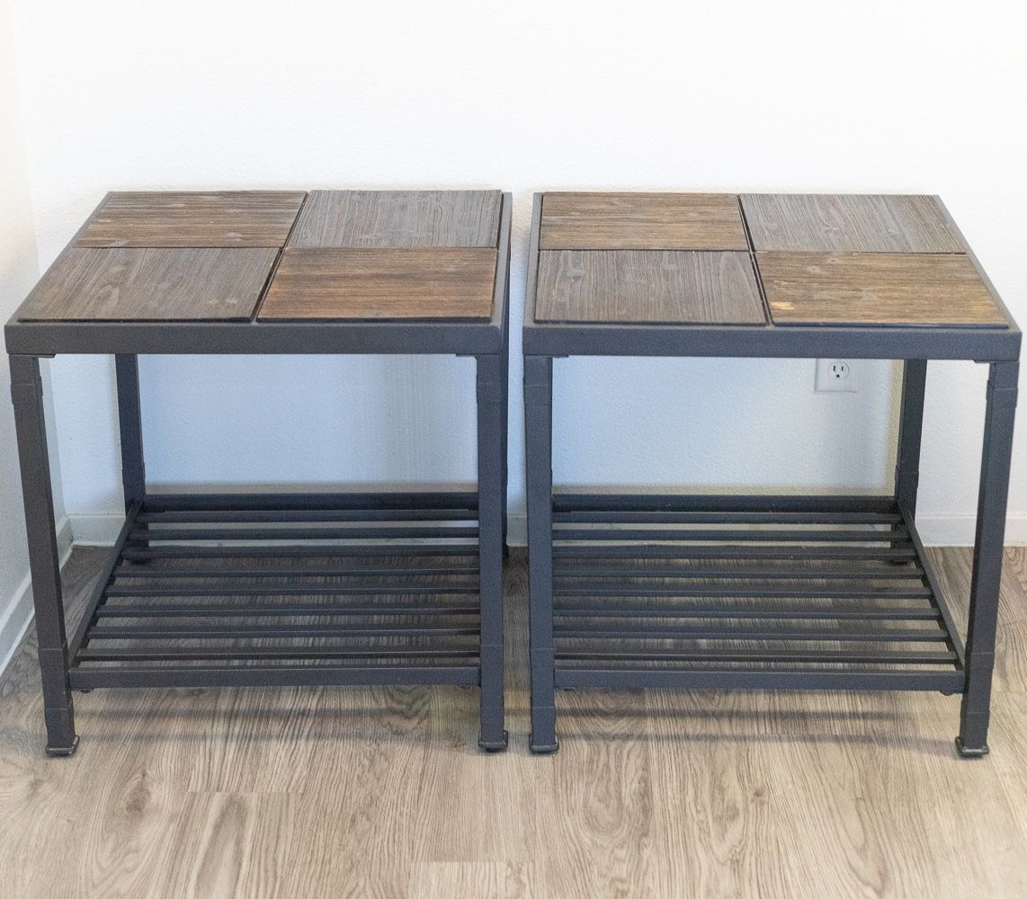 Moving Sale 🏡🚚 Metal & Real Wood End Storage Table Set (24x24x25)