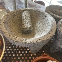 Molcajete De 10 Pulgadas Para La Salsa. Piedra Negra Molcajete
