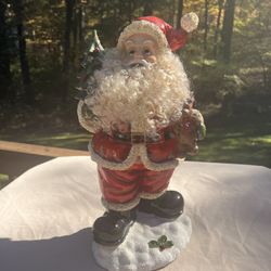 Vintage Santa with  beard Fur, Vintage Christmas, Vintage Santa, Holiday Decor, Farmhouse Christmas