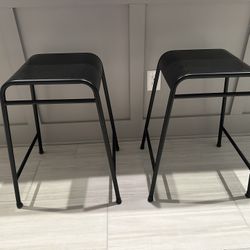 Metal Bar Stool (set of 2) Matte Black