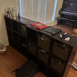 9-Cube Organizer Shelf with Baskets
