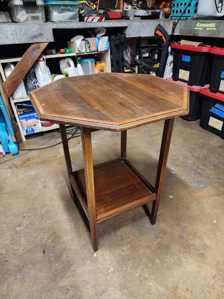 Antique hard wood end table