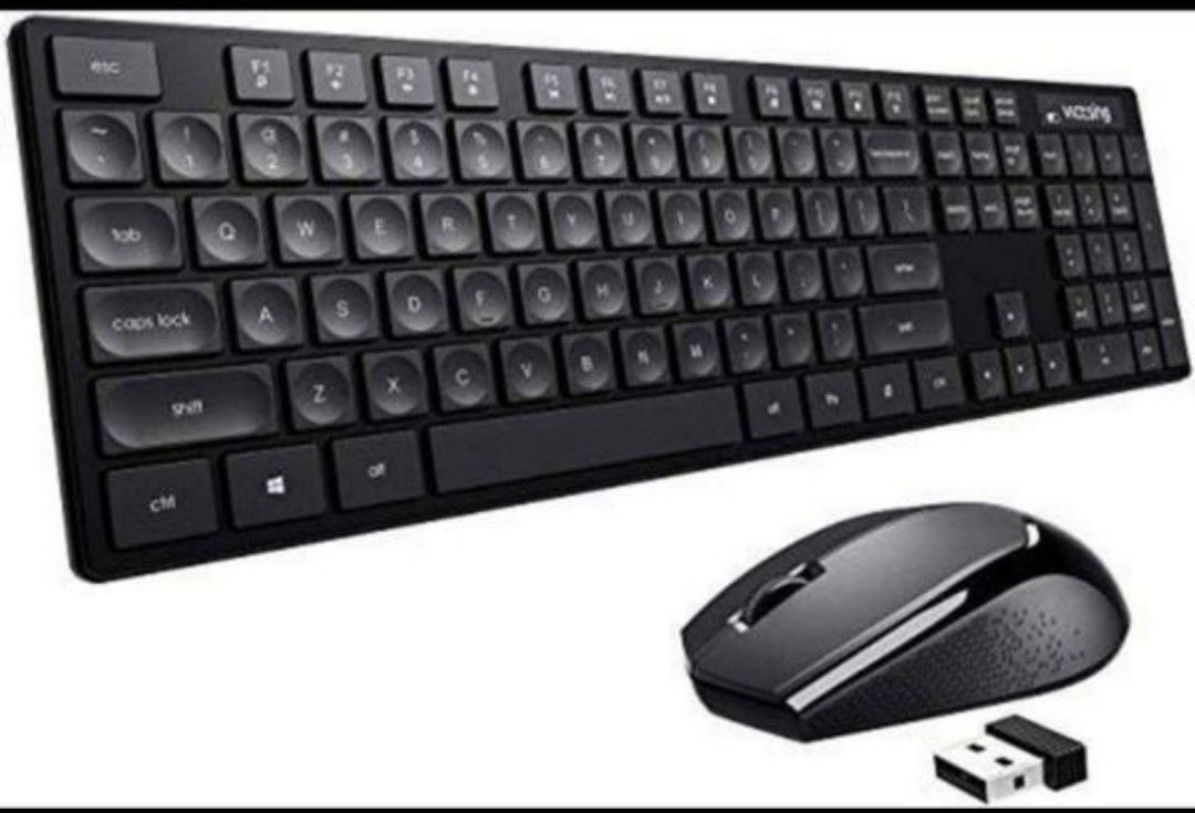 VicTsing Wireless Keyboard and Mouse Combo, Wireless Keyboard Ultra-Thin with Water-Dropping Keycaps