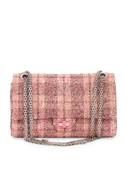 Chanel 2.55 Reissue Flap Bag in pink tweed with silver hardware