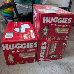 Huggies Diapers (Size 1 And 2)