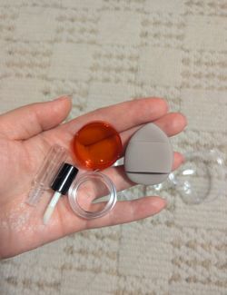 (1/5 Sets) Mini empty refillable set in a mini heart ornament bauble