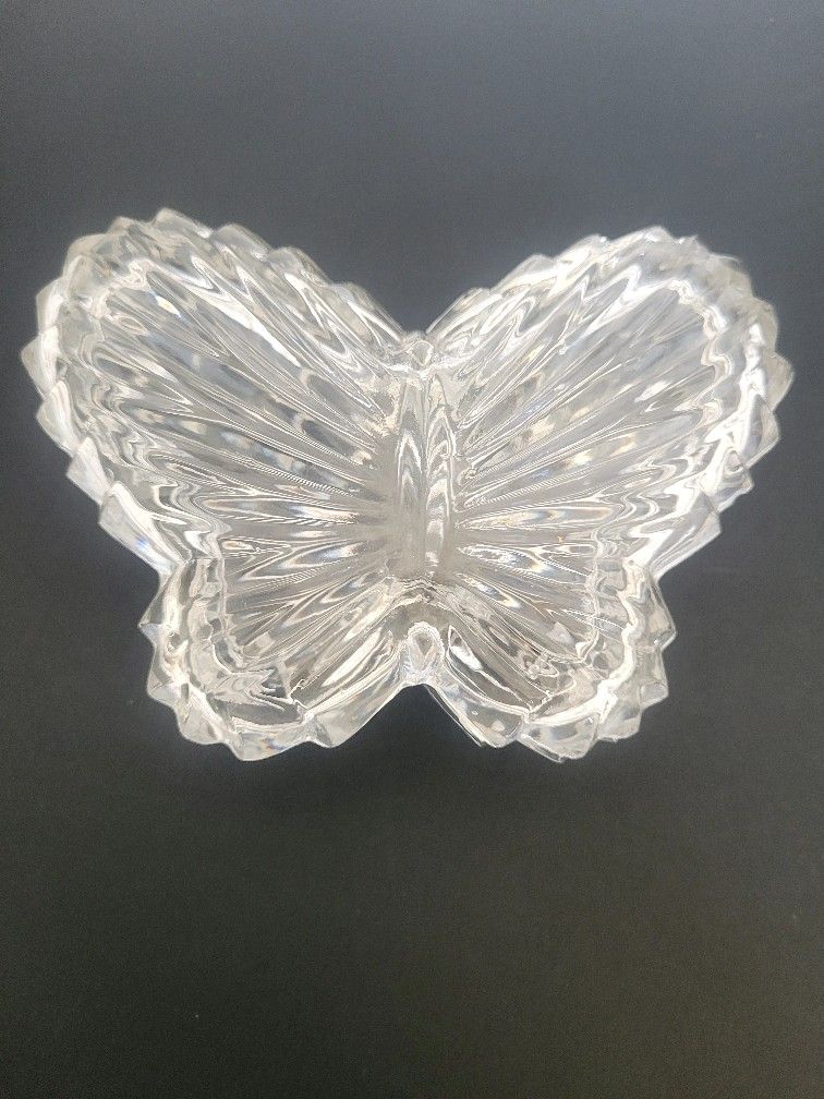 Crystal Glass Butterfly Trinket Box