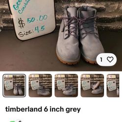timberland 6 inch grey