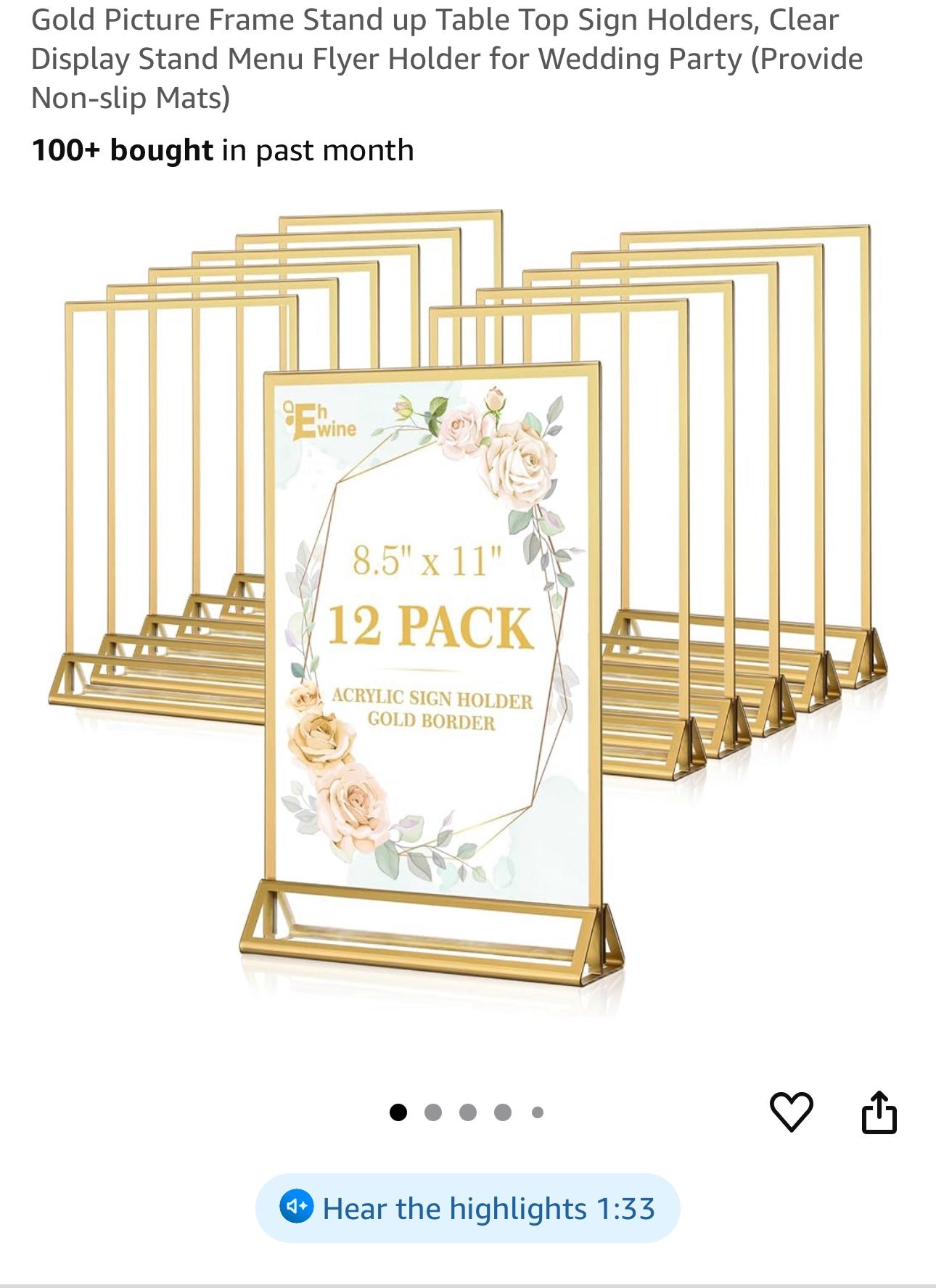 6 Table Top Sign Holder New $10