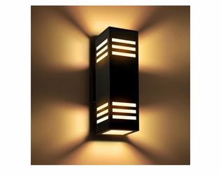 Tesjaso 2-Pack Modern Outdoor Wall Lights, IP65 Waterproof Up & Down Porch Light Fixtures with E26 B
