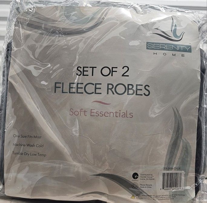 Set Of Two Sleece Robes