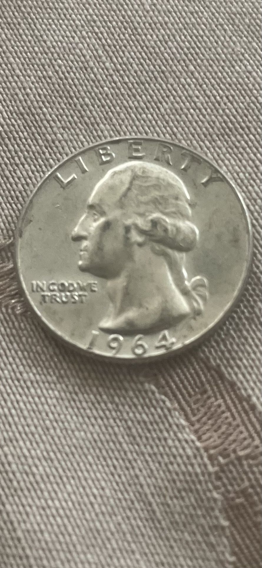 1964-D. Silver Quarter. Very Good Condition