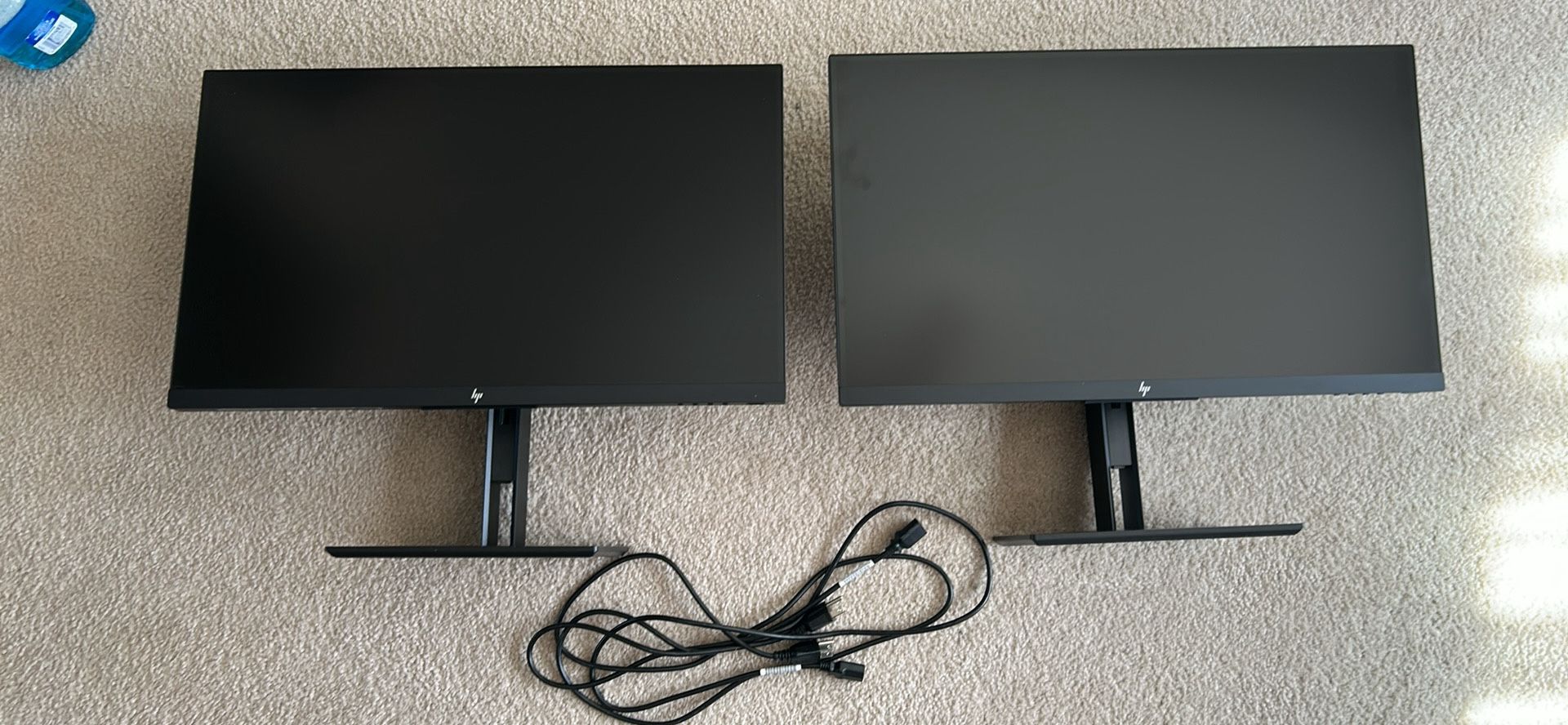 Pair Of HP Z27 27” LCD Color Monitors With Power Cables