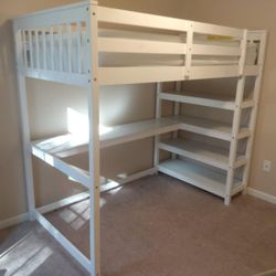 Loft Bed With Built In Desk And Bookshelves
