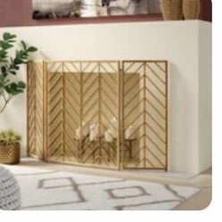 Gold chevron firescreen
