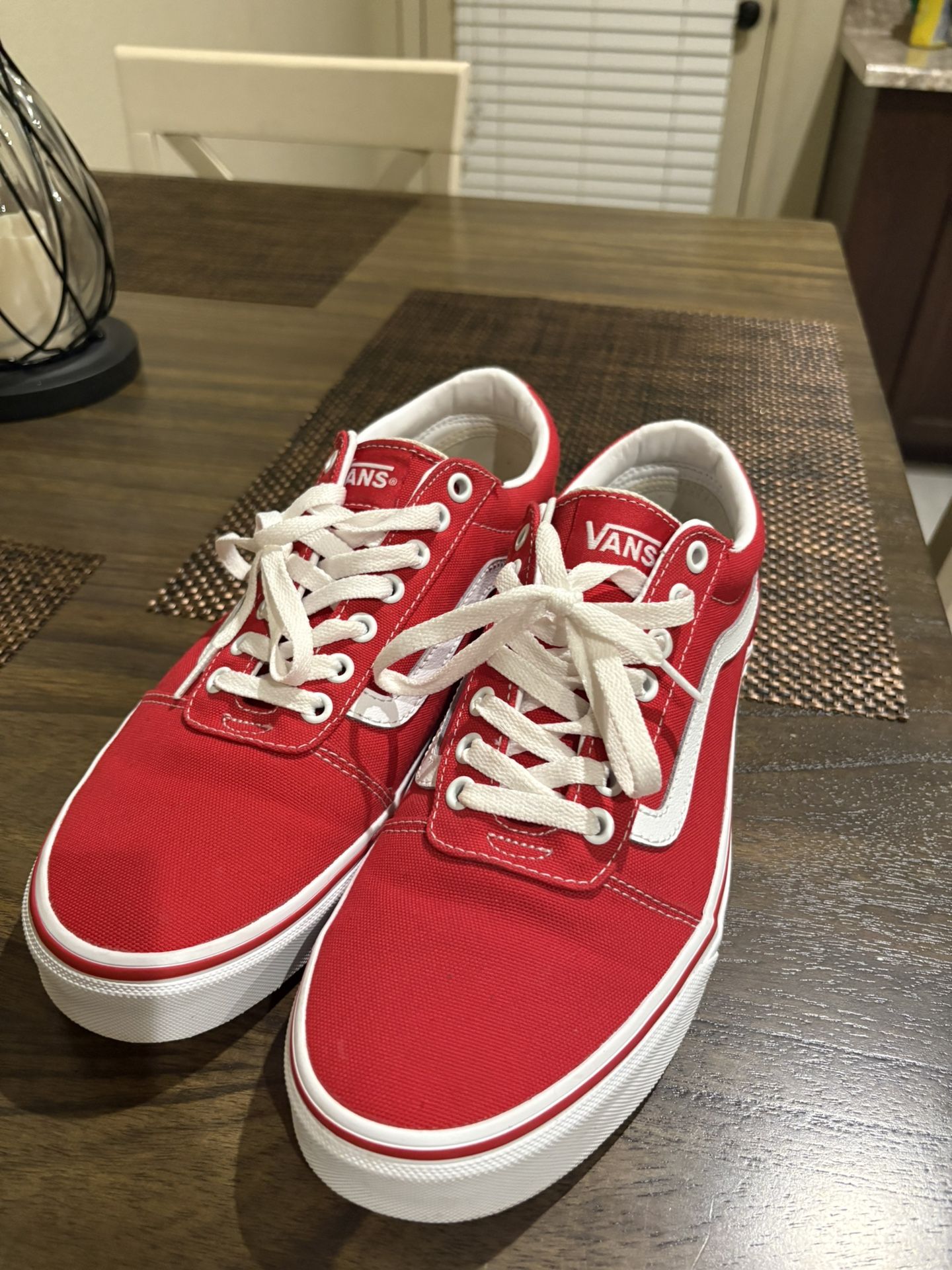 Men Red Vans Size 10