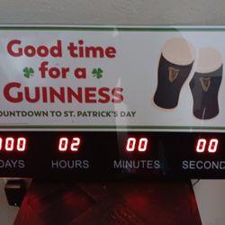Guinness Countdown Clock Neon Sign 