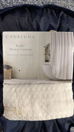 White Waffle Shower Curtain