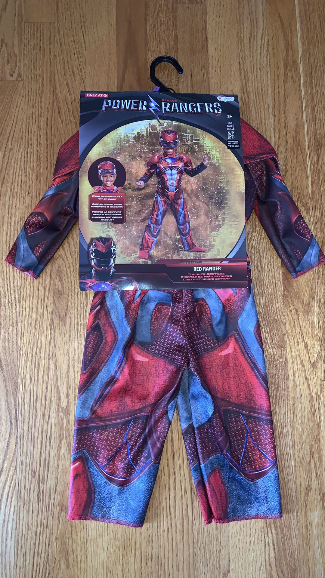 Power Rangers Halloween Costume.  Size 2T  