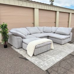 AFW 5pc Grey Modular Sectional w/ Ottoman - Delivery