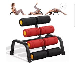 Compact Inversion Machine with Foam Rollers, 300lbs Weight Capacity, Easy to Assemble, for Home Gym, Black